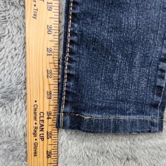 Rue21 Jeans Juniors 0 Short Blue Slim Fit Dark Wash Embroidered Pockets Stretch - Picture 11 of 13